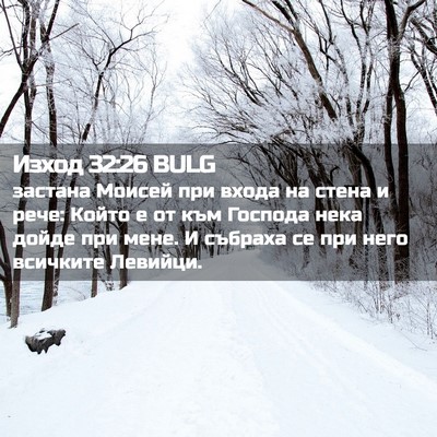 Picture 02 - Изход 32:26 BULG - застана Моисей при входа - Bible Verse Picture