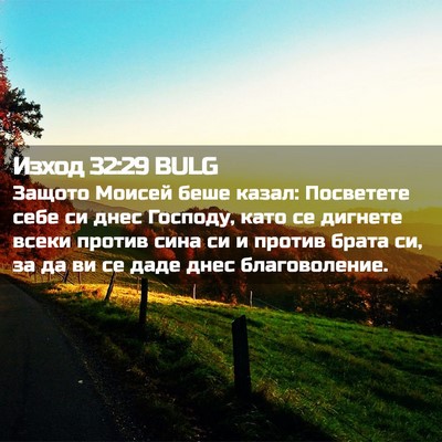 Picture 02 - Изход 32:29 BULG - Защото Моисей беше казал: - Bible Verse Picture