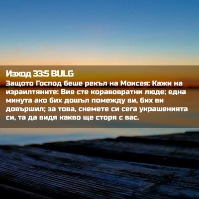 Picture 02 - Изход 33:5 BULG - Защото Господ беше рекъл - Bible Verse Picture