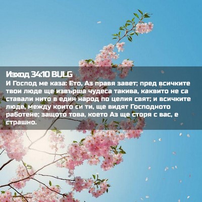 Picture 02 - Изход 34:10 BULG - И Господ ме каза: Ето, Аз - Bible Verse Picture