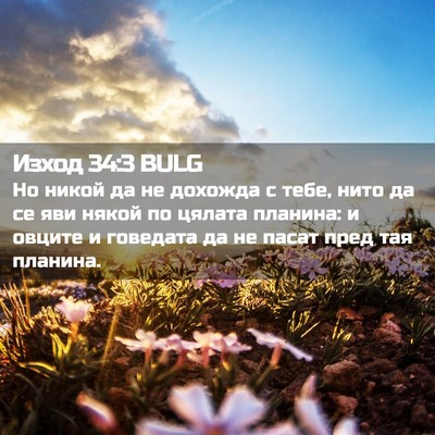 Picture 02 - Изход 34:3 BULG - Но никой да не дохожда с - Bible Verse Picture