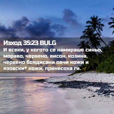 Picture 02 - Изход 35:23 BULG - И всеки, у когото се - Bible Verse Picture
