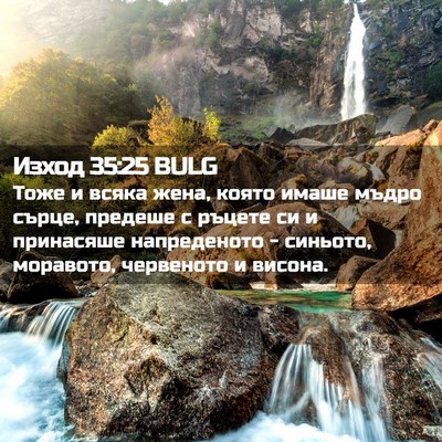Picture 02 - Изход 35:25 BULG - Тоже и всяка жена, която - Bible Verse Picture