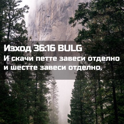 Picture 02 - Изход 36:16 BULG - И скачи петте завеси - Bible Verse Picture