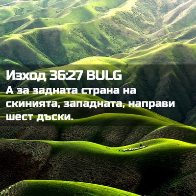 Picture 02 - Изход 36:27 BULG - А за задната страна на - Bible Verse Picture