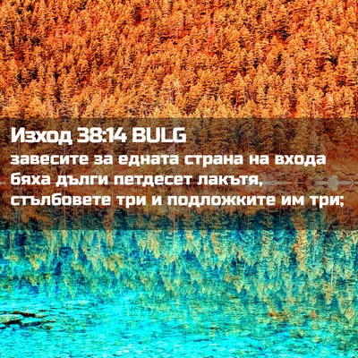 Picture 02 - Изход 38:14 BULG - завесите за едната страна - Bible Verse Picture