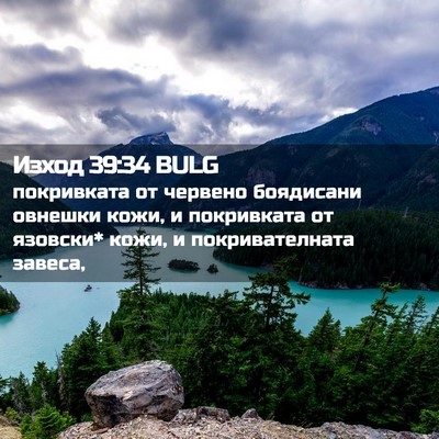 Picture 02 - Изход 39:34 BULG - покривката от червено - Bible Verse Picture