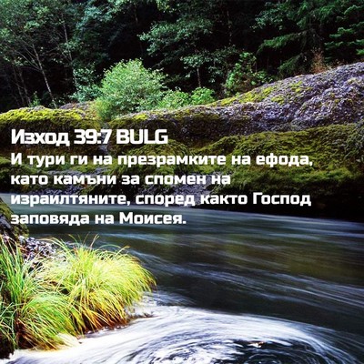 Picture 02 - Изход 39:7 BULG - И тури ги на презрамките на - Bible Verse Picture