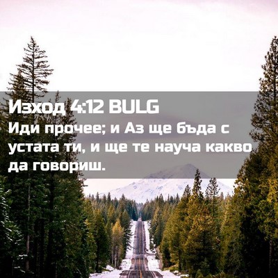 Picture 02 - Изход 4:12 BULG - Иди прочее; и Аз ще бъда с - Bible Verse Picture