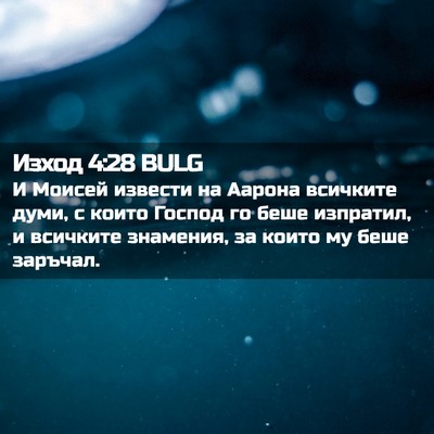 Picture 02 - Изход 4:28 BULG - И Моисей извести на Аарона - Bible Verse Picture