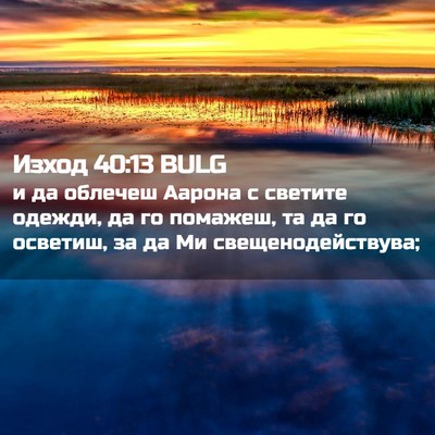 Picture 02 - Изход 40:13 BULG - и да облечеш Аарона с - Bible Verse Picture