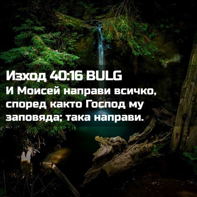Picture 02 - Изход 40:16 BULG - И Моисей направи всичко, - Bible Verse Picture