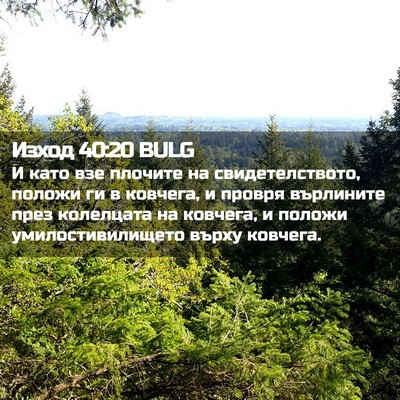 Picture 02 - Изход 40:20 BULG - И като взе плочите на - Bible Verse Picture