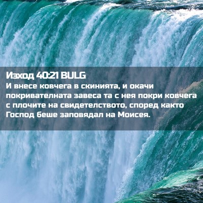 Picture 02 - Изход 40:21 BULG - И внесе ковчега в скинията, - Bible Verse Picture