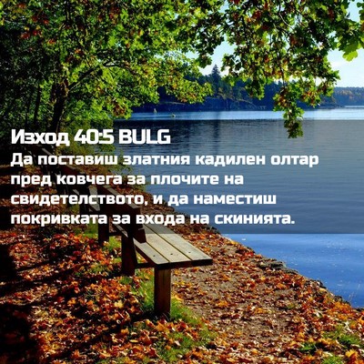 Picture 02 - Изход 40:5 BULG - Да поставиш златния - Bible Verse Picture