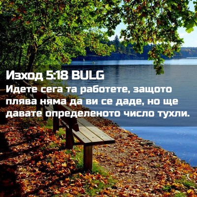Picture 02 - Изход 5:18 BULG - Идете сега та работете, - Bible Verse Picture