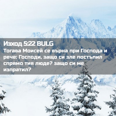 Picture 02 - Изход 5:22 BULG - Тогава Моисей се върна при - Bible Verse Picture