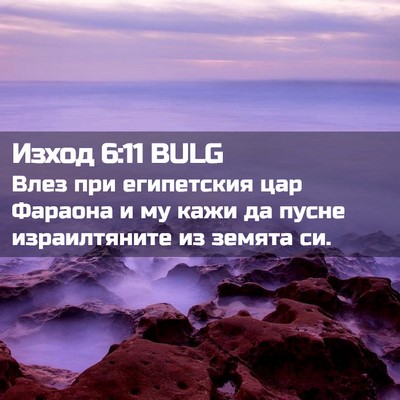 Picture 02 - Изход 6:11 BULG - Влез при египетския цар - Bible Verse Picture