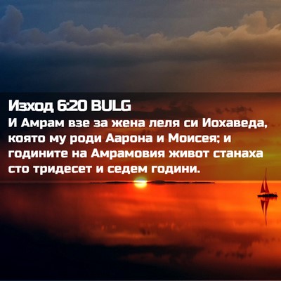 Picture 02 - Изход 6:20 BULG - И Амрам взе за жена леля си - Bible Verse Picture
