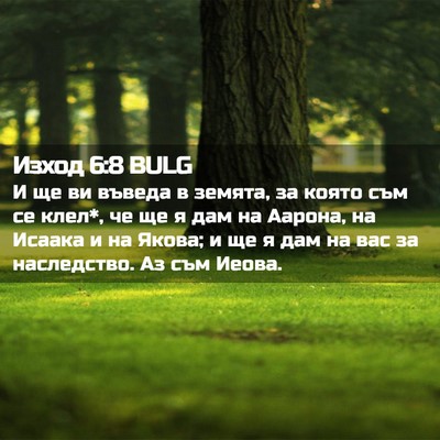 Picture 02 - Изход 6:8 BULG - И ще ви въведа в земята, за - Bible Verse Picture