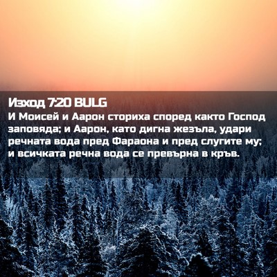 Picture 02 - Изход 7:20 BULG - И Моисей и Аарон сториха - Bible Verse Picture