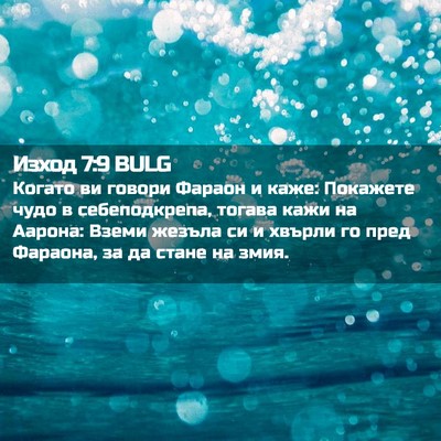 Picture 02 - Изход 7:9 BULG - Когато ви говори Фараон и - Bible Verse Picture