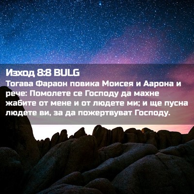 Picture 02 - Изход 8:8 BULG - Тогава Фараон повика - Bible Verse Picture