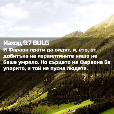 Picture 02 - Изход 9:7 BULG - И Фараон прати да видят, и, - Bible Verse Picture