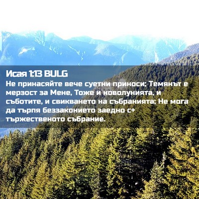 Picture 02 - Исая 1:13 BULG - Не принасяйте вече суетни - Bible Verse Picture