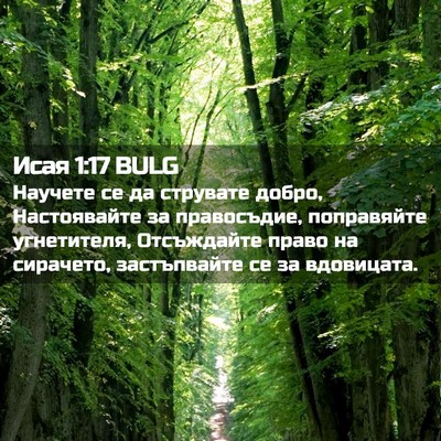 Picture 02 - Исая 1:17 BULG - Научете се да струвате - Bible Verse Picture
