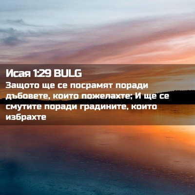 Picture 02 - Исая 1:29 BULG - Защото ще се посрамят - Bible Verse Picture