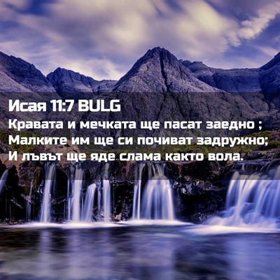 Picture 02 - Исая 11:7 BULG - Кравата и мечката ще пасат - Bible Verse Picture
