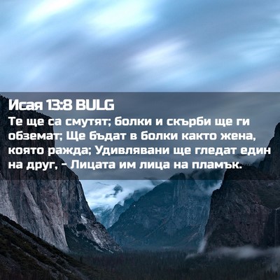 Picture 02 - Исая 13:8 BULG - Те ще са смутят; болки и - Bible Verse Picture
