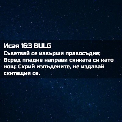 Picture 02 - Исая 16:3 BULG - Съветвай се извърши - Bible Verse Picture