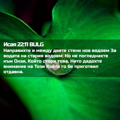 Picture 02 - Исая 22:11 BULG - Направихте и между двете - Bible Verse Picture