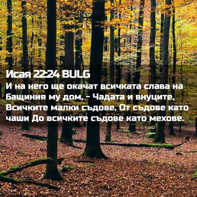 Picture 02 - Исая 22:24 BULG - И на него ще окачат - Bible Verse Picture