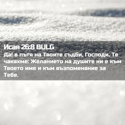 Picture 02 - Исая 26:8 BULG - Да! в пътя на Твоите съдби, - Bible Verse Picture