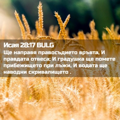 Picture 02 - Исая 28:17 BULG - Ще направя правосъдието - Bible Verse Picture