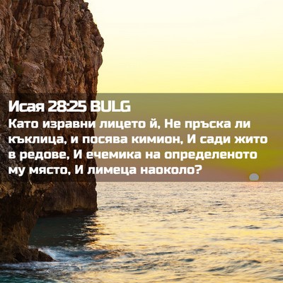 Picture 02 - Исая 28:25 BULG - Като изравни лицето й, Не - Bible Verse Picture