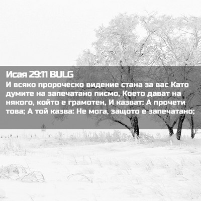 Picture 02 - Исая 29:11 BULG - И всяко пророческо видение - Bible Verse Picture