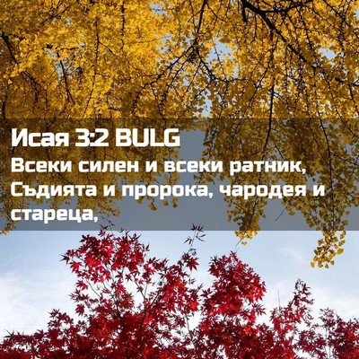 Picture 02 - Исая 3:2 BULG - Всеки силен и всеки ратник, - Bible Verse Picture