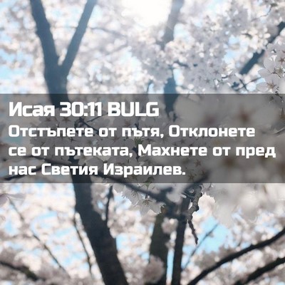 Picture 02 - Исая 30:11 BULG - Отстъпете от пътя, - Bible Verse Picture