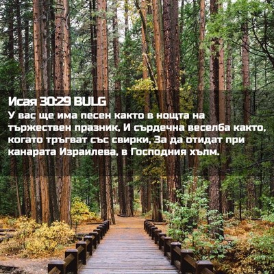 Picture 02 - Исая 30:29 BULG - У вас ще има песен както в - Bible Verse Picture