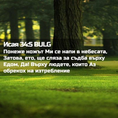 Picture 02 - Исая 34:5 BULG - Понеже ножът Ми се напи в - Bible Verse Picture