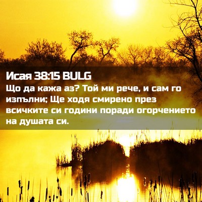 Picture 02 - Исая 38:15 BULG - Що да кажа аз? Той ми рече, и - Bible Verse Picture