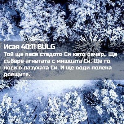 Picture 02 - Исая 40:11 BULG - Той ще пасе стадото Си като - Bible Verse Picture
