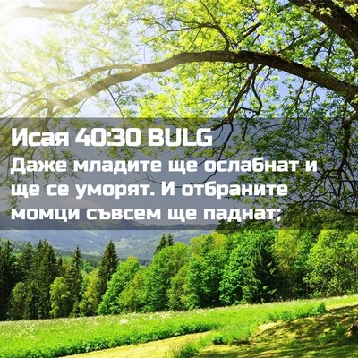Picture 02 - Исая 40:30 BULG - Даже младите ще ослабнат и - Bible Verse Picture
