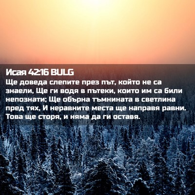 Picture 02 - Исая 42:16 BULG - Ще доведа слепите през път, - Bible Verse Picture