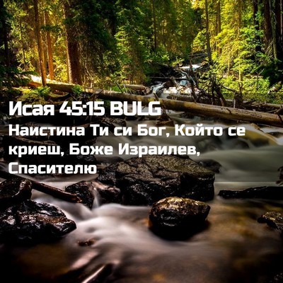 Picture 02 - Исая 45:15 BULG - Наистина Ти си Бог, Който - Bible Verse Picture