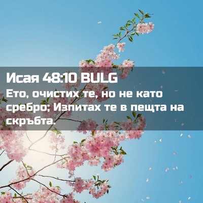 Picture 02 - Исая 48:10 BULG - Ето, очистих те, но не като - Bible Verse Picture